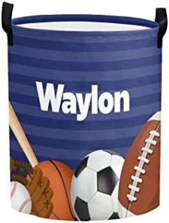 Personalized Laundry Basket Hamper,Ball Sport 11,Collapsible Storage Baskets With Handles For Kids Room,Clothes, Nursery Decor -Best Furniture Store 416LzvBUzwL. AC