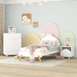 Harper & Bright Designs 3 Pieces Bedroom Sets,Bedroom Furniture Set With Full Size Platform Bed,Nightstand And Wardrobe For Kids Boys Girls(Pink+White) 28 Harper & Bright Designs 3 Pieces Bedroom Sets,Bedroom Furniture Set With Full Size Platform Bed,Nightstand And Wardrobe For Kids Boys Girls(Pink+White) -Best Furniture Store 416XVCY 4wL. AC