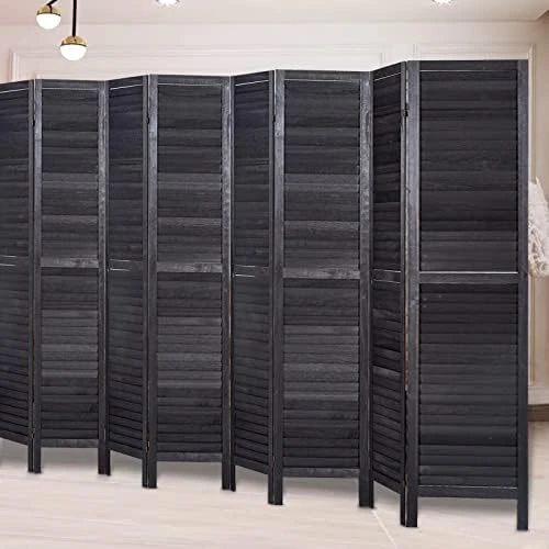 Room Divider 5.6 FT Tall Room Dividers And Folding Privacy Screens Wood Room Divider Wall Folding Screen, Room Divider Screen, 16" Wide Panel Brown, 8 Panel 12 Room Divider 5.6 FT Tall Room Dividers And Folding Privacy Screens Wood Room Divider Wall Folding Screen, Room Divider Screen, 16" Wide Panel Brown, 8 Panel - Image 12