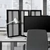 2 Ft. Short Desktop Double Cross Shoji Screen - Black - 3 Panels