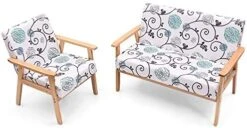 POWERSTONE Modern Upholstered Loveseat, Fabric Loveseat Sofa Couch Wooden 2-Seat Armchair For Home And Office (Yellow, Loveseat) -Best Furniture Store 416nwxUg1tL. AC