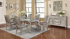 Coaster Home Furnishings Danette Rectangular Dining Table With Leaf Metallic Platinum 106471