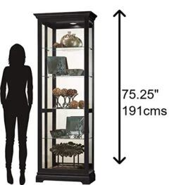 Howard Miller Brantley II Curio Cabinet 680-672 – Black Satin Finish, Vertical Home Decor, Four Glass Shelves, Five Level Display Case, No Reach Light, Sliding Doors 15 Howard Miller Brantley II Curio Cabinet 680-672 – Black Satin Finish, Vertical Home Decor, Four Glass Shelves, Five Level Display Case, No Reach Light, Sliding Doors -Best Furniture Store 4170F8Nn2NL