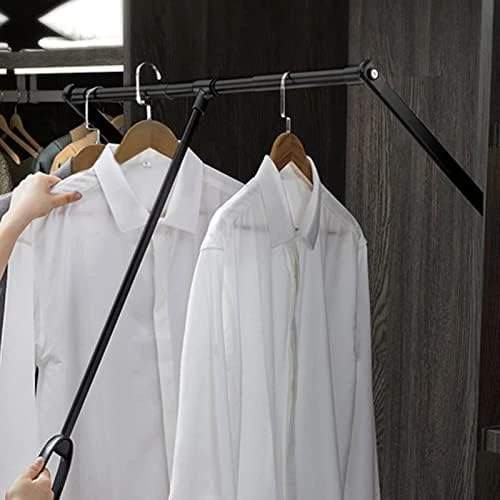 Pull Down Wardrobe Lift, Adjustable Closet Pull Down Rods Hanger For Hanging Clothes Soft-Close Clothes Storage Suitable For Wardrobe Interior Width,Khaki,33to45in 6 Pull Down Wardrobe Lift, Adjustable Closet Pull Down Rods Hanger For Hanging Clothes Soft-Close Clothes Storage Suitable For Wardrobe Interior Width,Khaki,33to45in - Image 6