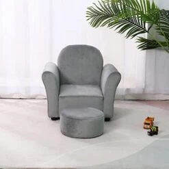 Bonrcea Kids Armchair,Sofa Chair,Toddler Couch Chair, Upholstered Chair With Ottoman (Grey) 12 Bonrcea Kids Armchair,Sofa Chair,Toddler Couch Chair, Upholstered Chair With Ottoman (Grey) -Best Furniture Store 417e1zlGYiL. AC