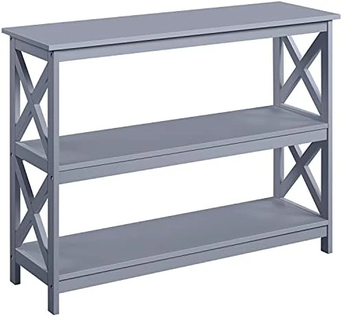 Topeakmart 42 Inch Long Console Sofa Table X Design Narrow Entryway Hallway Table W/ 3 Storage Shelves For Living Room, White 9 Topeakmart 42 Inch Long Console Sofa Table X Design Narrow Entryway Hallway Table W/ 3 Storage Shelves For Living Room, White - Image 9