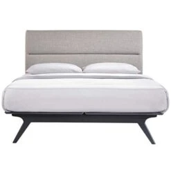 Addison Mid-Century Modern Platform Queen Size Bed And Two Nightstands In Black Gray 18 Addison Mid-Century Modern Platform Queen Size Bed And Two Nightstands In Black Gray -Best Furniture Store 417hciNjOBL