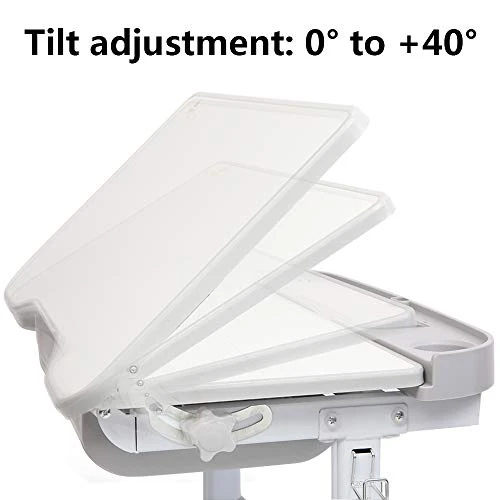 METTE Lightweight Kids Desk And Chair Sets, Height Adjustable Children Writing Table, Built-in Drawer Storage, Kids Study Table With Tilted Desktop, For Boys & Girls,Gray 4 METTE Lightweight Kids Desk And Chair Sets, Height Adjustable Children Writing Table, Built-in Drawer Storage, Kids Study Table With Tilted Desktop, For Boys & Girls,Gray - Image 4