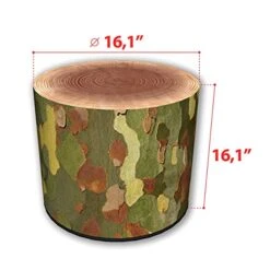 ZTOZZ Round Pouf Indoor - Printed Ottoman Foot Stool For Dining, Living Room Or Bedroom With Removable Cover - Platan Print -Best Furniture Store 418ChvVVIpS