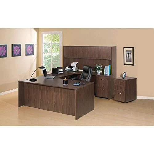 Lorell Essentials Walnut Laminate Stack-on Bookshelf, 36" X 15" X 36" 2 Lorell Essentials Walnut Laminate Stack-on Bookshelf, 36" X 15" X 36" - Image 2