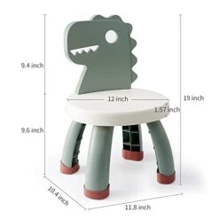 Toddler Chair,Plastic Kids Dino Chair,Sturdy Durable And Lightweight Toddler's Activity Chairs,Anti-Slip Ergonomic Design Kids Step Stool,Indoor Or Outdoor Use For Boys Girls Aged 2+ (Green) -Best Furniture Store 418O8FRuKJL