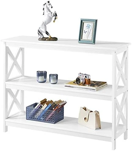 Yaheetech 3-Tier Console Table With 3 Storage Shelves, Entryway Table Sofa Side Narrow Long Table Bookshelf For Hallway Living Room, Accent Furniture, White 11 Yaheetech 3-Tier Console Table With 3 Storage Shelves, Entryway Table Sofa Side Narrow Long Table Bookshelf For Hallway Living Room, Accent Furniture, White - Image 11