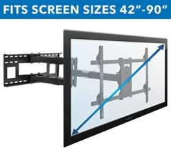 Mount-It! Long Extension TV Mount, Dual Arm Full Motion Wall Bracket With 36 Inch Extended Articulating Arm, Fits Screen Sizes 50 55 60 65 70 75 80 85 90 Inch, VESA 800x400mm Compatible, 176 Lb -Best Furniture Store 418RepTaL8L