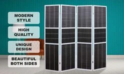 GL Global Life 4 Panel 6ft Tall Modern Style Room Divider, Folding Privacy Room Divider Screens, Partition & Space Divider, Space Seperater, Freestanding