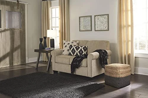 Signature Design By Ashley Sweed Valley Farmhouse Pouf 17.5 X 20.25, Light Brown And Black 3 Signature Design By Ashley Sweed Valley Farmhouse Pouf 17.5 X 20.25, Light Brown And Black - Image 3