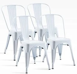 MFD LIVING 18 Inch Metal Dining Chair, Indoor Outdoor Patio Chair with Rustless, Stackable Chair for Restaurant Dining Room Chair Set of 4 (Gold) -Best Furniture Store 418WBtpIoFL. AC