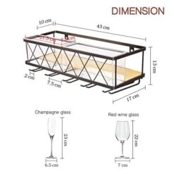 Kingrack Wall Mounted Wine Rack,Metal & Wooden Wine Shelf With Glass Holder & Cork Storage,Champagne Bottle Holder,Hanging Rustic Wine Holder, Floating Wine Shelf For Kitchen, Home, Living Room 6 Kingrack Wall Mounted Wine Rack,Metal & Wooden Wine Shelf With Glass Holder & Cork Storage,Champagne Bottle Holder,Hanging Rustic Wine Holder, Floating Wine Shelf For Kitchen, Home, Living Room -Best Furniture Store 418WqlPTldL