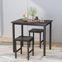 Lamerge Small Kitchen Table Set For 2, Industrial Dining Breakfast Table And 2 Stools, 3 Pieces Dining Table Set For Dining Room, Living Room, Apartment, Small Space (Black) 15 Lamerge Small Kitchen Table Set For 2, Industrial Dining Breakfast Table And 2 Stools, 3 Pieces Dining Table Set For Dining Room, Living Room, Apartment, Small Space (Black) -Best Furniture Store 418jOzAxBNL. AC