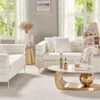 AMERLIFE Sofa, 2 Piece Sofa Set, Loveseat Set- Oversize Sofa Couch, Comfy Sofa For Living Room- Bouclé Deep Seat Sofa, White Sofa