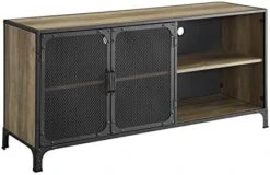 Walker Edison Malcomb Urban Industrial Metal Mesh Double Door Rolling Bar Cabinet, 33 Inch, Grey -Best Furniture Store 418lLXkjcoL. AC