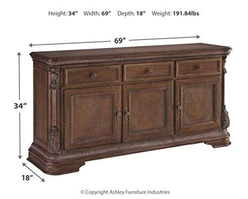 Signature Design By Ashley Charmond-Dining Room Buffet, Brown 2 Signature Design By Ashley Charmond-Dining Room Buffet, Brown - Image 2