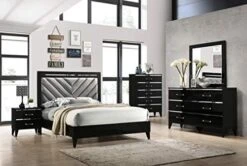 – Madison 6-Piece Queen Size Black Bedroom Set. Bed, Dresser, Mirror, Chest & 2 Nightstands -Best Furniture Store 418ljKL2JlL. AC 1