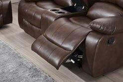 Betsy Furniture 2PC Bonded Leather Recliner Set Living Room Set, Sofa, Loveseat 8018 (Brown, Living Room Set 3+2) -Best Furniture Store 418mKzafEsL