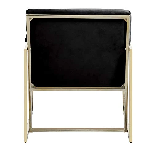 Morden Fort Italian Light Luxury Lounge Chair, Contemporary Velvet Upholstered Lounge Armchair With Bright-Colored Cushions, For Living Room, Bedroom, Dinning, Office, Black 6 Morden Fort Italian Light Luxury Lounge Chair, Contemporary Velvet Upholstered Lounge Armchair With Bright-Colored Cushions, For Living Room, Bedroom, Dinning, Office, Black - Image 6