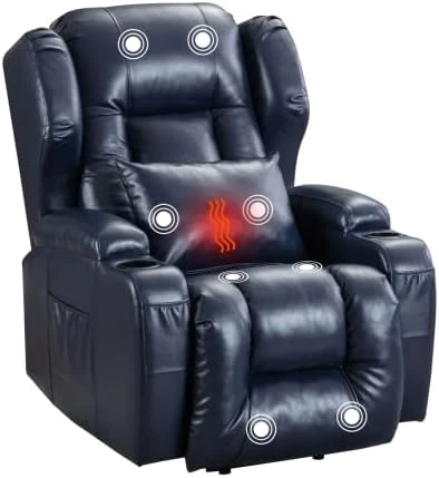 OBBOLLY Power Lift Recliner Chair For Elderly, Massage Chair Recliner With Heat, Linen Fabric Lazy Sofa Chairs With Cup Holders, USB, Side Pockets For Living Room 7 OBBOLLY Power Lift Recliner Chair For Elderly, Massage Chair Recliner With Heat, Linen Fabric Lazy Sofa Chairs With Cup Holders, USB, Side Pockets For Living Room - Image 7