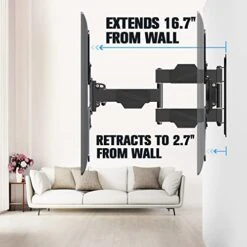Mounting Dream TV Wall Mount For Most 26-55" TVs, TV Mount Full Motion With Swivel Articulating Arm, Perfect Center Design Wall Mount TV Bracket, Up To VESA 400x400mm And 77 Lbs Loading MD2418-MX