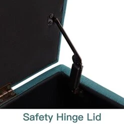 HUIMO Button-Tufted Ottoman With Storage In Upholstered Fabrics, Large Storage Bench For Bedroom, Living Room, Entryway, Storage Ottoman Bench With Safety Hinge Hold Up To 300lbs（Dark Teal） -Best Furniture Store 4197vVgTAnL