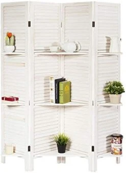 5.6Ft 4 Panel Room Divider With Shelves White, Freestanding Wood Folding Privacy Screens For Room Separation, Partition Room Divider Wall For Home Office Studio Bedroom Separator 15 5.6Ft 4 Panel Room Divider With Shelves White, Freestanding Wood Folding Privacy Screens For Room Separation, Partition Room Divider Wall For Home Office Studio Bedroom Separator -Best Furniture Store 419KxrYAnXL. AC