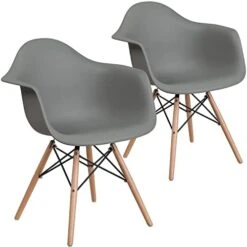 Flash Furniture Alonza Series Navy Plastic Chair With Wooden Legs -Best Furniture Store 419T PRqPL. AC