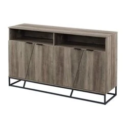 Walker Edison Angled Door Cabinet-Sideboard-Buffet With Open Shelf Storage, 58, Grey Wash -Best Furniture Store 419zUuzjP3L
