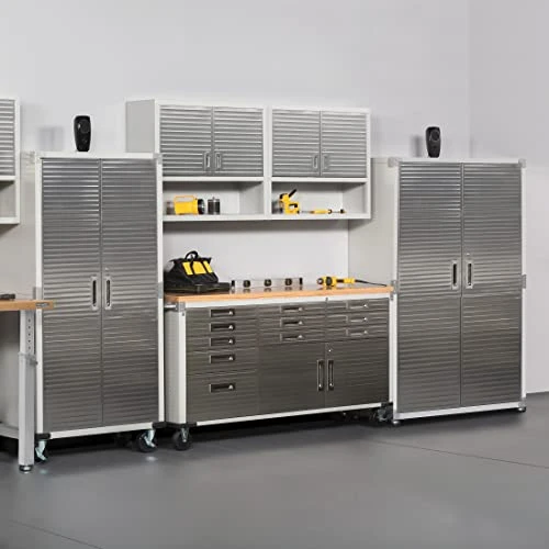 Seville Classics Mega Lockable Storage Cabinet, 48" W X 24" D X 72" H, Granite Gray 4 Seville Classics Mega Lockable Storage Cabinet, 48" W X 24" D X 72" H, Granite Gray - Image 4