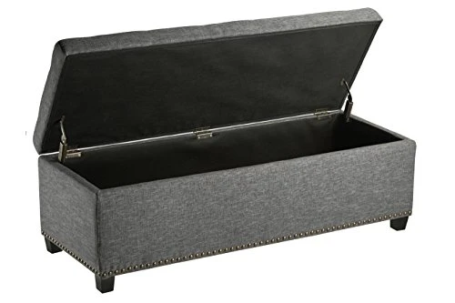 FIRST HILL FHW Thomas Rectangular Storage Ottoman Bench, Large, Stone Grey 4 FIRST HILL FHW Thomas Rectangular Storage Ottoman Bench, Large, Stone Grey - Image 4