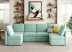 LINSY HOME Modular Sectional Sofa, Convertible U Shaped Sofa Couch With Storage, Memory Foam, Modular Sectionals With Ottomans, 6 Seat Sofa Set With Chaise For Living Room, Grey -Best Furniture Store 41ADFqZF ML. AC