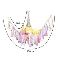 Altsuceser Stuffed Animal Storage Hammock With LED Light, Corner Hanging Net Bag For Stuffed Animal Plush Toy, Boho Handmade Toy Storage Hammock For Kids Girls Baby White -Best Furniture Store 41AFMgMogdL