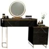 JYDQM Bedroom Dresser With Makeup Drawers, Lighted Table Set, Makeup Storage With Metal Legs