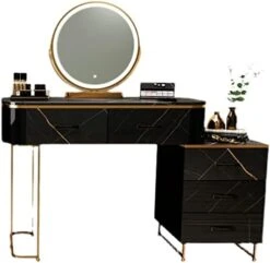 JYDQM Bedroom Dresser With Makeup Drawers, Lighted Table Set, Makeup Storage With Metal Legs 9 JYDQM Bedroom Dresser With Makeup Drawers, Lighted Table Set, Makeup Storage With Metal Legs -Best Furniture Store 41AKkj2EdGL. AC