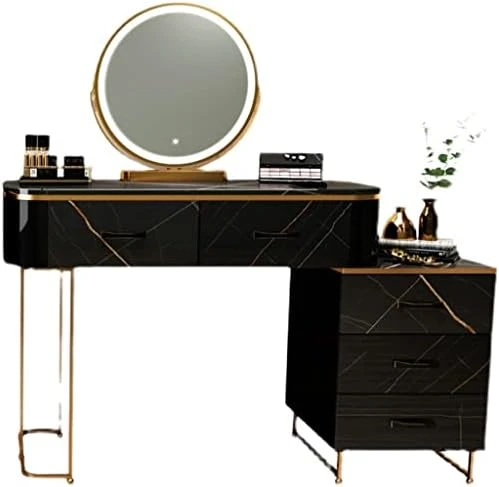 JYDQM Bedroom Dresser With Makeup Drawers, Lighted Table Set, Makeup Storage With Metal Legs 5 JYDQM Bedroom Dresser With Makeup Drawers, Lighted Table Set, Makeup Storage With Metal Legs - Image 5