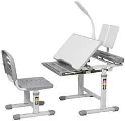 Diroan Kids Multifunctional Desk And Chair Set, Height Adjustable Children School Study Desk With Tilt Desktop, Metal Hook And Storage Drawer For Boys Girls -Best Furniture Store 41AcJLiePhL. AC