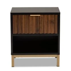 Baxton Studio Uriel Mid-Century Modern Transitional Two-Tone Natural Brown And Black Finished Wood And Brushed Gold Metal 1-Drawer Nightstand 6 Baxton Studio Uriel Mid-Century Modern Transitional Two-Tone Natural Brown And Black Finished Wood And Brushed Gold Metal 1-Drawer Nightstand -Best Furniture Store 41AsvVA12yL