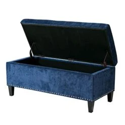 Joveco Storage Ottoman Bench Microfiber Rectangular Button Tufted Footstool Toy Chests & Storage Room Organizer (Dark Royal Blue) -Best Furniture Store 41B0TbIx0rL