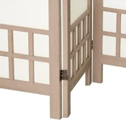 Oriental Furniture 5 1/2 Ft. Tall Window Pane Fabric Room Divider - Burnt Grey - 6 Panel -Best Furniture Store 41B1PG2papL
