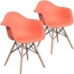 Flash Furniture Alonza Series Navy Plastic Chair With Wooden Legs -Best Furniture Store 41BCTQUY4TL. AC