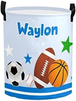 Personalized Laundry Basket Hamper,Ball Sport 11,Collapsible Storage Baskets With Handles For Kids Room,Clothes, Nursery Decor -Best Furniture Store 41BZHEWvY0L. AC
