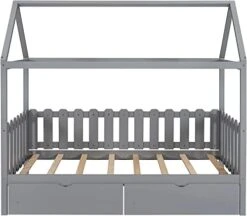 Harper & Bright Designs Twin House Bed With Trundle Bed, Wood Twin Size Daybed For Girls Boys,Kids Platform Bed Frame With Roof Twin Cabin Bed For Bedroom,Pink+White 24 Harper & Bright Designs Twin House Bed With Trundle Bed, Wood Twin Size Daybed For Girls Boys,Kids Platform Bed Frame With Roof Twin Cabin Bed For Bedroom,Pink+White -Best Furniture Store 41BZS2jQRAL. AC