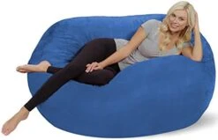 Chill Sack - Bean Bag Lounger, 5-Feet, Charcoal -Best Furniture Store 41BbvPRtgPL. AC