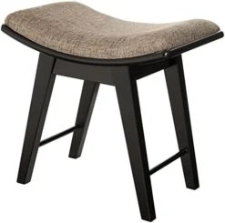 Vanity Stool With Rubberwood Legs, Vanity Bench, Vanity Seat With Padded Cushion, Capacity 330lb, Makeup Dressing Stool For Bedroom, Brown -Best Furniture Store 41BqFuzIJ1L. AC
